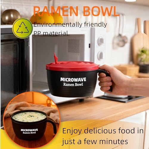 Ramen Cooker Bowl - 45 oz Microwaveable Noodle