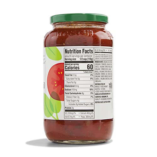 Version 1.0.0 365 by Whole Foods Market, Organic Tomato Basil Pasta Sauce