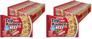 Nissin Top Ramen Noodle Soup Beef, 3 Ounce