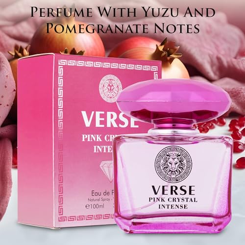 Verse Pink Crystal Intense for Women 3.4 fl Oz - Fruity & Floral Scents of Raspberry