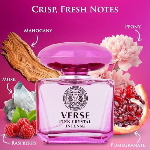 Verse Pink Crystal Intense for Women 3.4 fl Oz - Fruity & Floral Scents of Raspberry